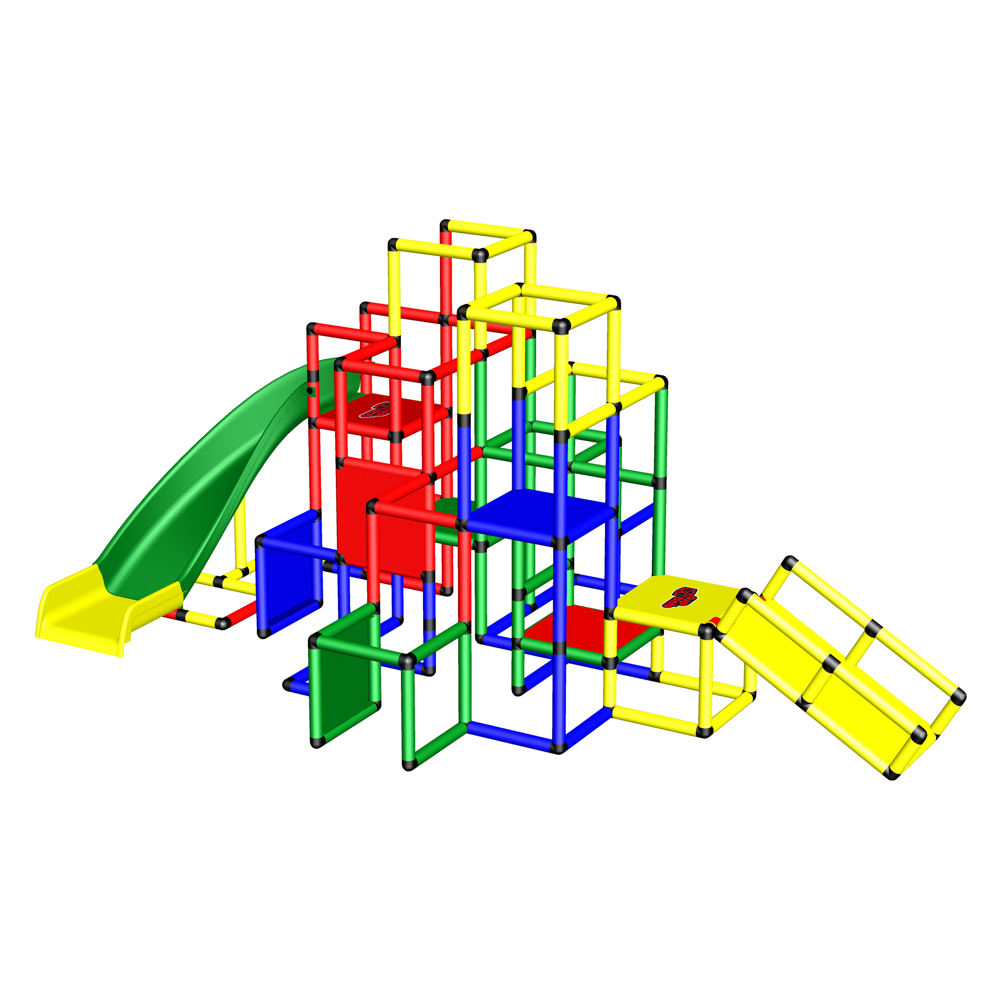 CLIMBING PYRAMID + UPGRADE KIT + CURVED SLIDE QUADRO